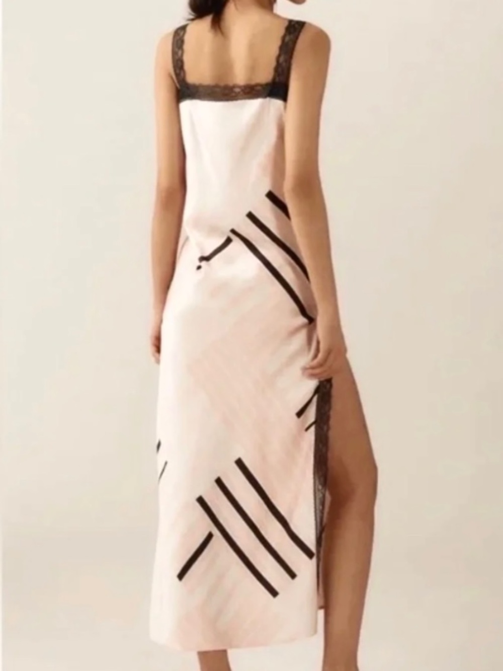 Anthropologie Pink & Black Maxi Slip Dress - Picture 2 of 6